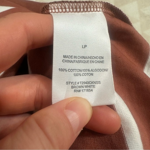 NWOT thread and supply Asher tee brown white stripes - Picture 5 of 6